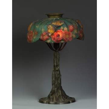 Pairpoint Puffy Lamp w/Butterfly & Rose
