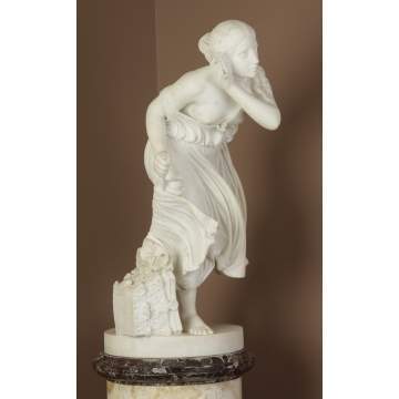Randolph John Rogers (American, 1825-1892) Marble Figure of Nydia