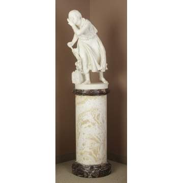 Randolph John Rogers (American, 1825-1892) Marble Figure of Nydia
