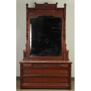 2 Pc. Victorian Carved Mahogany Bedroom Set