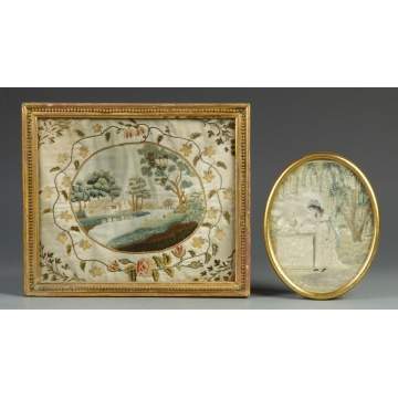2 Early 19th Cent. Needleworks on Silk