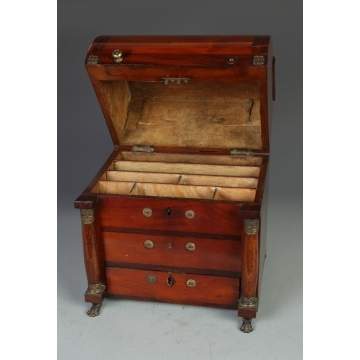 Fine Miniature Empire Style Barrel Front Desk