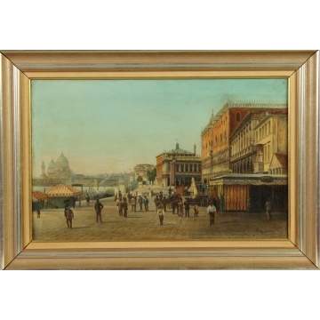 Pietro De Amoretty (Italian 1880-1942) European street scene