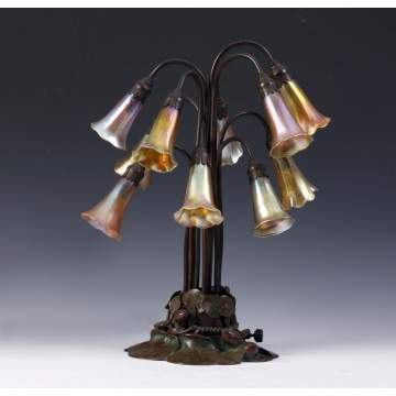 Tiffany Studios, New York, 10 Light Lily Lamp