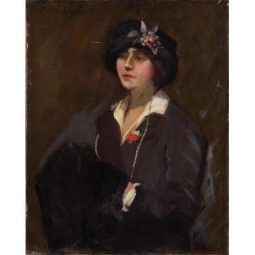 William Merrit Chase (American, 1849-1916) "Portrait of His Wife"