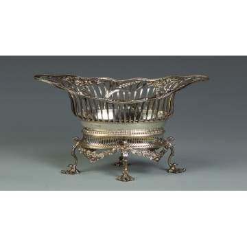 George III Sterling Cake Basket & Stand