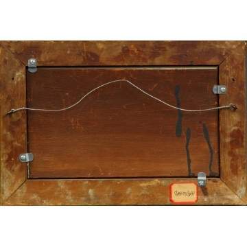 Lemuel Maynard Wiles (American 1826-1905) Silver Lake scene w/cabin