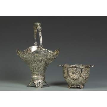 Victorian Basket and bowl w/Repousse