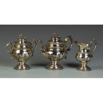 Stebbins & Co. 3 pc. Silver Tea Set