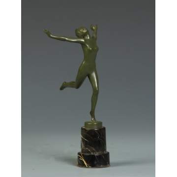 Joseph Lorenzl (Austrian 1892-1950) Bronze Nude on Marble Base