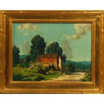 George Matthew Bruestle (American 1871-1939) Landscape w/barn