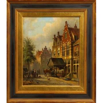 Eduard Alexander Hilverdink (Dutch, 1846-1891) Street scene