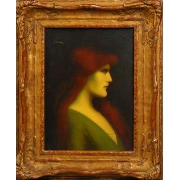 Jean-Jacques Henner (French 1829-1905) Young woman w/red hair