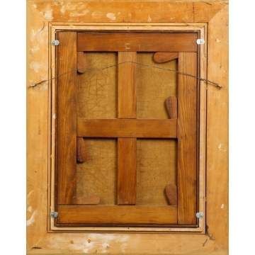 A. Ingianni (Italian 1807-1880) Portrait of Artist w/canvas & palette in studio