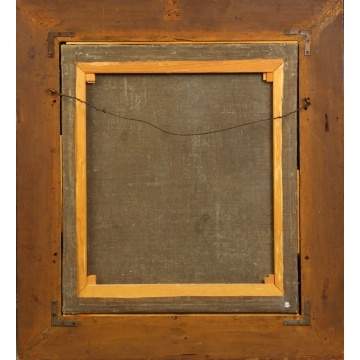 Unsigned O/C of Young lady in yellow dress w/pearl necklace