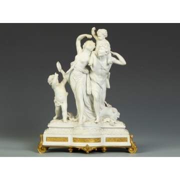 Fine Sevres Bisque & Gilt Bronze Classical Figural Group