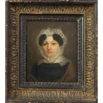 19th Cent. Portrait of a Lady, oil/wood panel