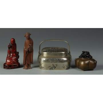 Carved Wood Guanyin Figures & Censors