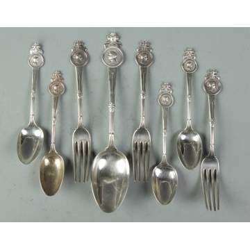 Group of Gorham Victorian Sterling Flatware w/Victorian Medallions