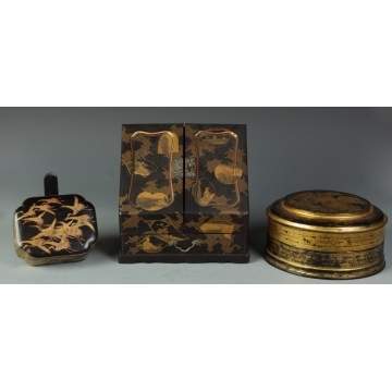 3 Oriental Lacquered Boxes