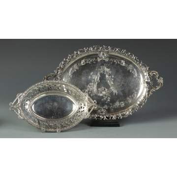 2 Continental Silver Trays