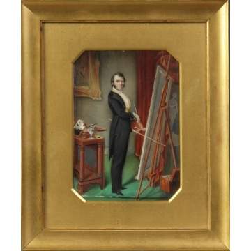 Painting on Ivory of young artist