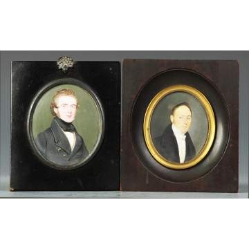 2 Miniature's on Ivory, of young men