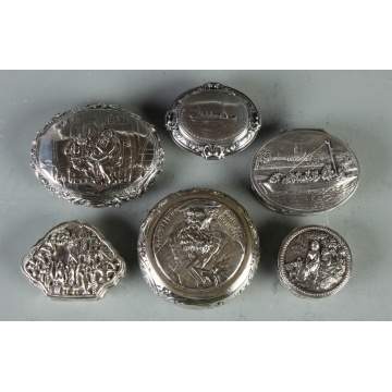 Group of 6 Small Silver Boxes