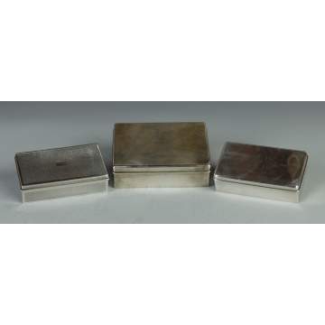 Group of 3 Tiffany & Co. Makers Sterling Boxes