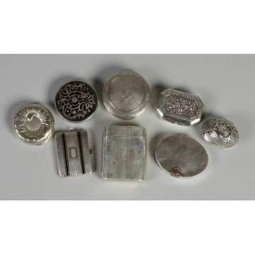 Group of 8 Sterling Boxes/Cases