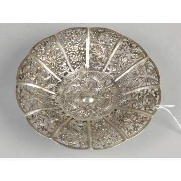 Sgn. Chinese Export Sterling Footed Dish