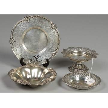 Misc. Silver bowls, compote & tray