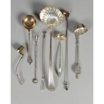 Various Sterling serving pieces, ladles, forks, Tiffany, etc.