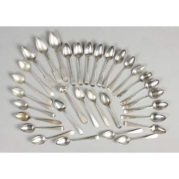 Early coin silver teaspoons