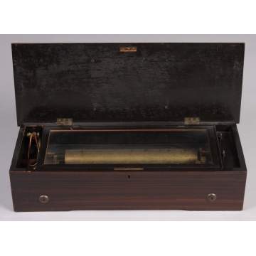 Inlaid Rosewood Cylinder Music Box