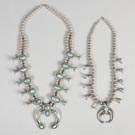 Navajo Silver & Turquoise Squash Necklaces