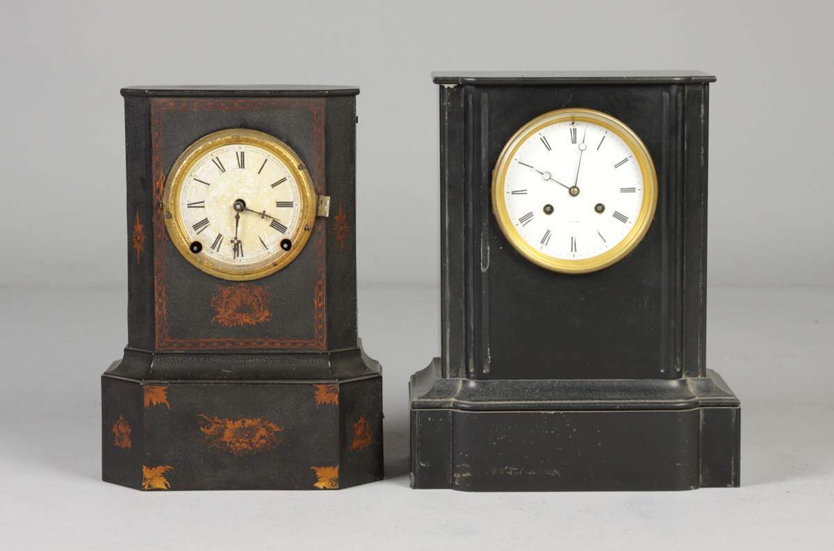 Iron Front Clock & Slate Clock | Cottone Auctions