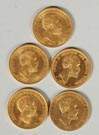 5 - 1898 Oscar II Sveriges OCH Norges Konung Gold Coins
