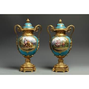 Fine Gilt Bronze Mounted Sevres Vases