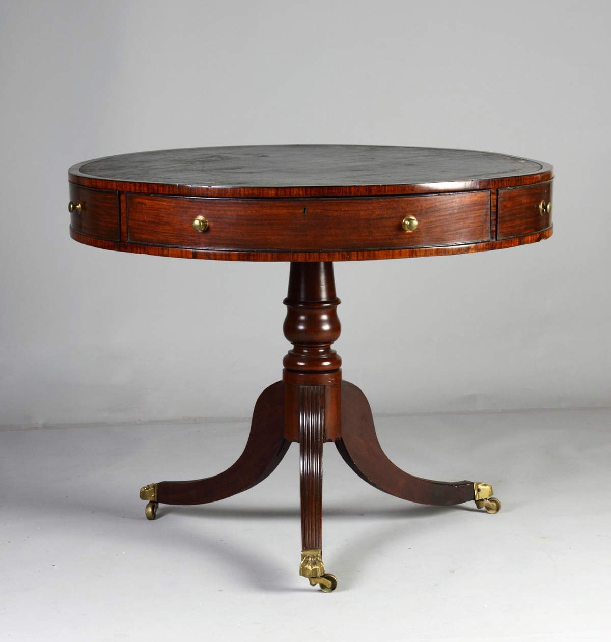 III Mahogany Drum Table w/Drawers Cottone Auctions