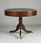 George III Mahogany Drum Table w/Drawers