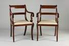 Pair of Early 19th Cent. Mahogany Arm Chairs