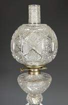 Fine & Rare Brilliant Period Cut Glass Oil Lamp