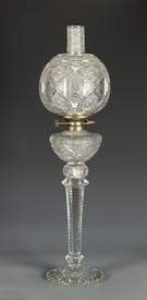 Fine & Rare Brilliant Period Cut Glass Oil Lamp
