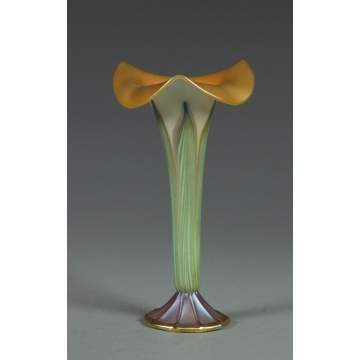 Fine Sgn. Quezel Pulled Feather Vase