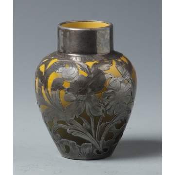 Rookwood Silver Overlay Art Pottery Vase