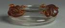 Lalique Bowl w/Amber & Opalescent Applied Snakes