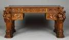 Luigi Mastrodonato Masterfully Carved Walnut Desk