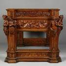 Luigi Mastrodonato Masterfully Carved Walnut Desk