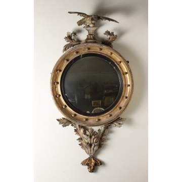 Carved Convex Mirror w/Eagle & Acanthus Leaves
